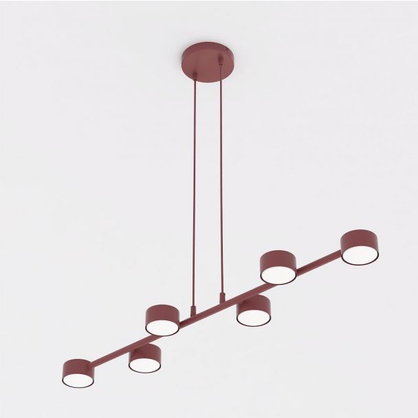 EMIBIG 1706/6 MEGARA 6 BURGUNDY Lampa wisząca