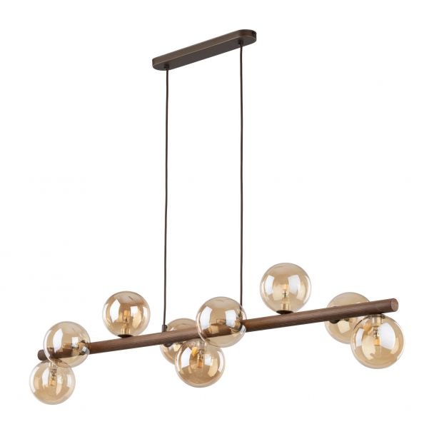 TK-LIGHTING 11097 ESTERA WOOD ORZECH BURSZTYN LAMPA WISZACA 9XG9