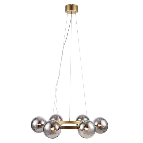 MARKSLOJD 108050 CIRCLE lampa wisząca 6L Gold/Smoke
