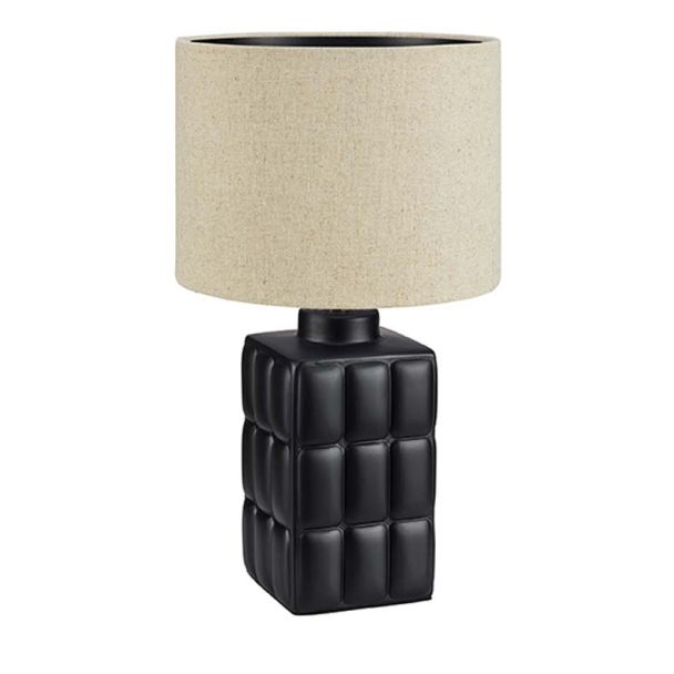 MARKSLOJD 108248 CUSCINI lampa stołowa 1L Small Black/Beige
