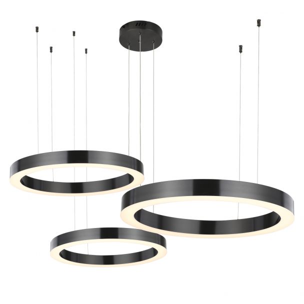 Step into design ST-8848-40+60+80 black Lampa wisząca CIRCLE 40+60+80 LED tytanowa na 1 podsufitce