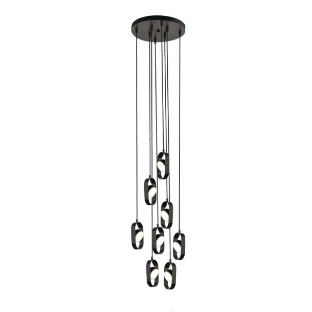 ANTIGO Lampa wisząca Furoku 8 - Czarna 3000K 7952