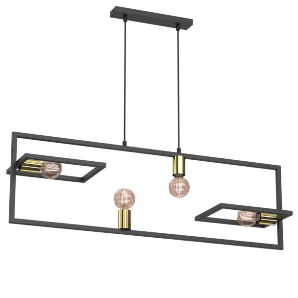 LUMINEX 1656 żyrandol Belfort black/gold 4xE27