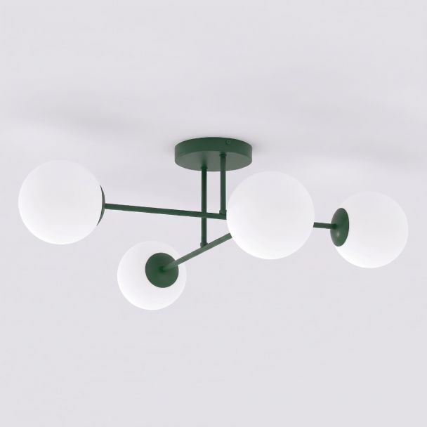 EMIBIG 1847/4 ROMA 4 OLIVE GREEN OPAL Lampa sufitowa