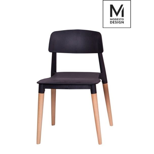 Modesto Design C1015.BLACK MODESTO krzesło ECCO czarne - polipropylen, podstawa bukowa