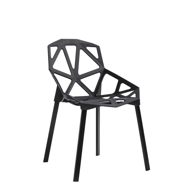 Modesto Design C1023.BLACK MODESTO krzesło SPLIT MAT czarne - polipropylen, podstawa metalowa