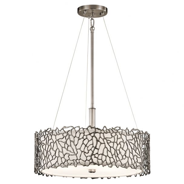 ELSTEAD Silver Coral KL-SILVER-CORAL-P-A 3 Light Duo-Mount Pendant