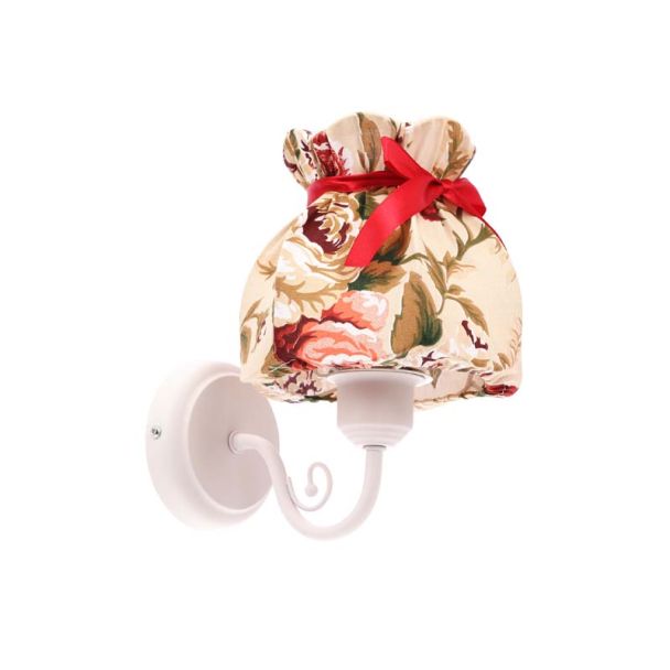CANDELLUX 21-39378 ROZANO lampa kinkiet biały 1x40W E27 abażur kwiatowy