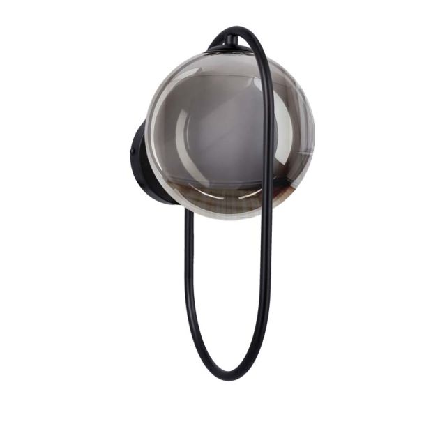 CANDELLUX 21-44044 CORDEL kinkiet 1x28W G9 ring czarny, klosz grafitowy
