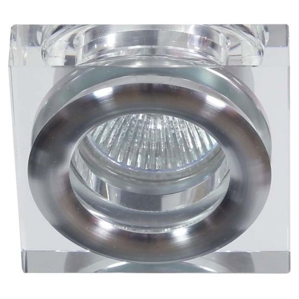 CANDELLUX 2227399  OPRAWA STROPOWA DEKORACYJNA KWADRATOWA SK-82 CH/TR MR16 1X50W CHROM TRANSPARENT