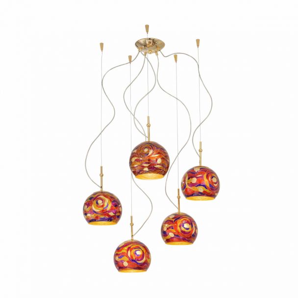 KOLARZ 0392.35.3.AQ.RV LUNA lampa wisząca złoto 24K
