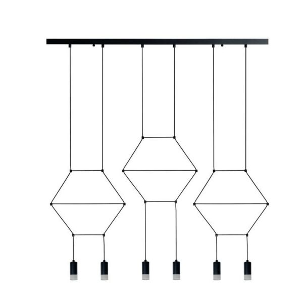 Step into Design XT100-6P Lampa wisząca LINEA-6 LONG czarna 100 cm