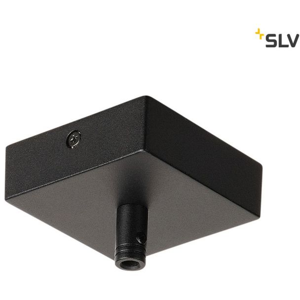 SLV 210060 Ceiling plate GLENOS, matt black, 8.5x8.5x2.7cm, with strain relief