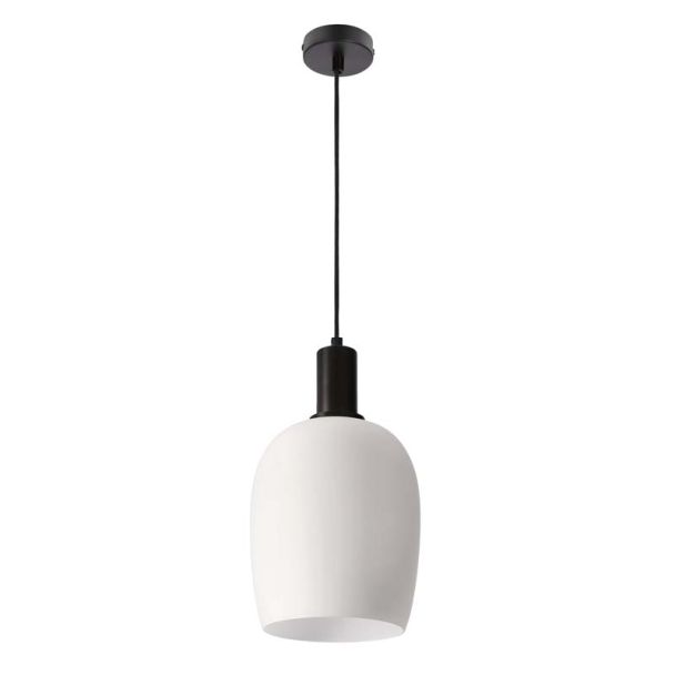 CANDELLUX 31-35530 WOLKEN lampa wiszaca czarny 1x40W E27 klosz biały