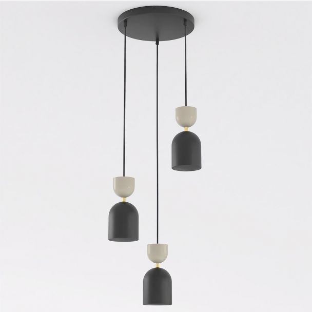 EMIBIG 1738/3PREM GAUDI 3PREM BLACK MOKKA Lampa wisząca