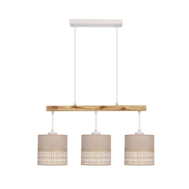 CANDELLUX 33-31594 Izotto lampa wisząca biały 3x60W E27 abażur beżowy