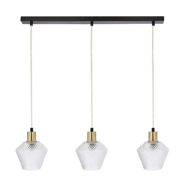 CANDELLUX 33-36346 Greniko lampa wisząca czarny 3x40W E14 klosz bezbarwny