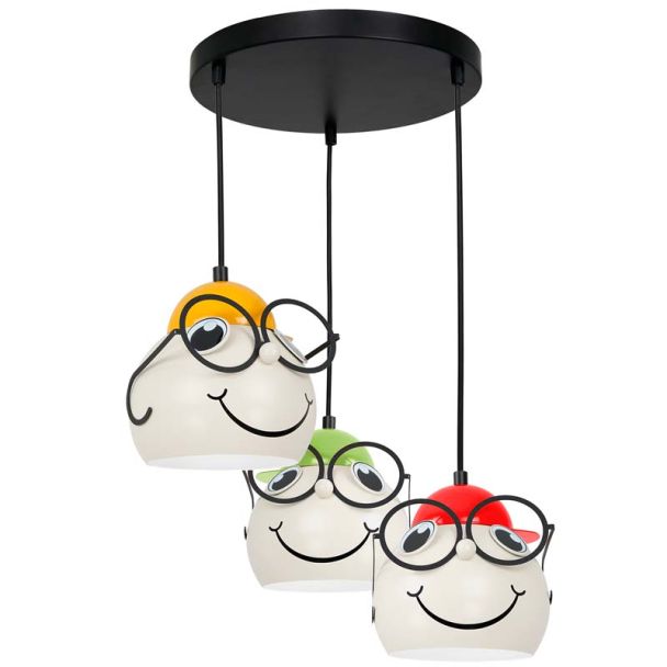 LUMINEX 3381 żyrandol Bambini boy colour mix hat 3xE27