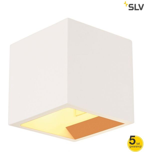 SLV 148018 PLASTRA CUBE ścienna, kwadrat, biała plaster, G9, max. 42W