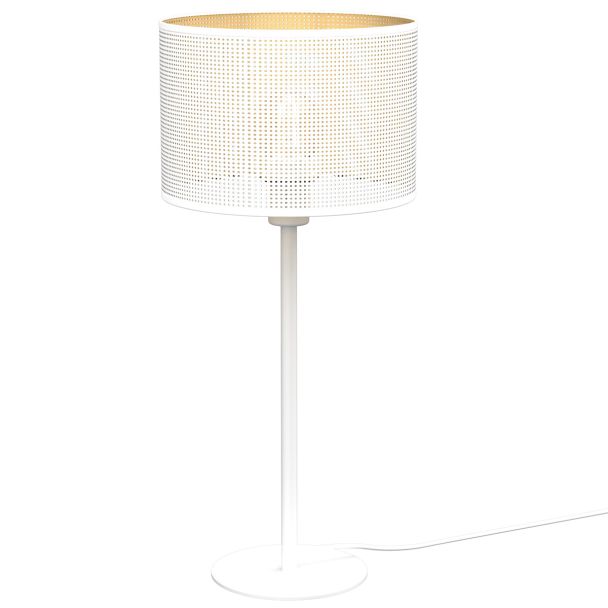 LUMINEX 5271 oprawa przenośna Loft shade lampa stołowa biały złoty