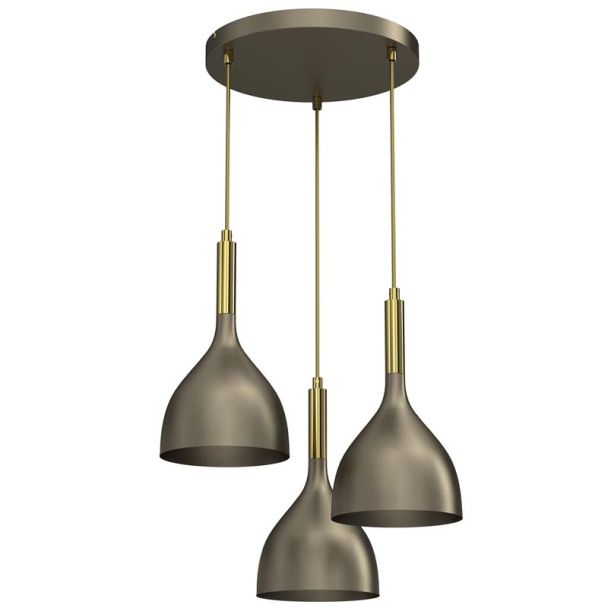 LUMINEX 4004 żyrandol Noak plate dia 300 mm titanium gold/shiny gold 3xE27