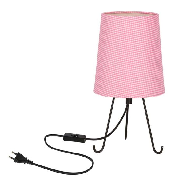 CANDELLUX 41-33147 Smally lampa stołowa czarny 1x40 E14 abażur różowy