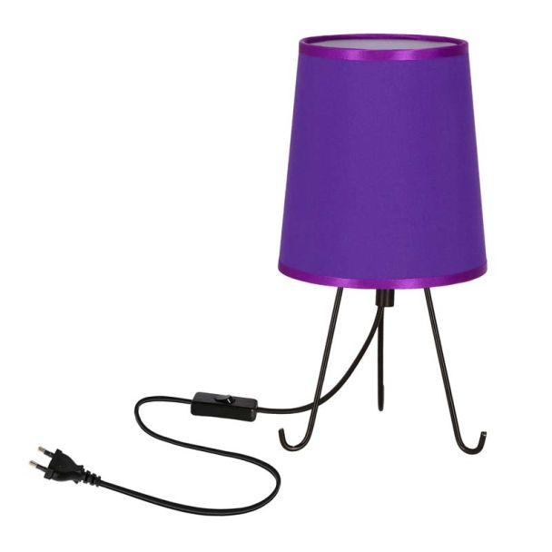 CANDELLUX 41-33215 Smally lampa stołowa czarny 1x40 E14 abażur gala fioletowy