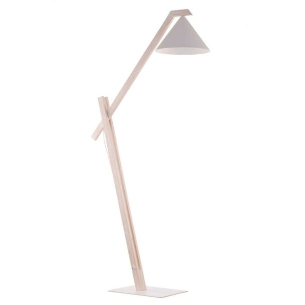 SIGMA 41817 DECO lampa podłogow biały/drewno bielone