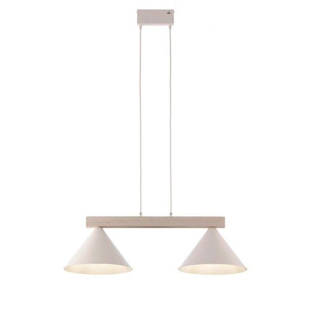 SIGMA 41819 DECO 2 lampa wisząca biały/drewno bielone