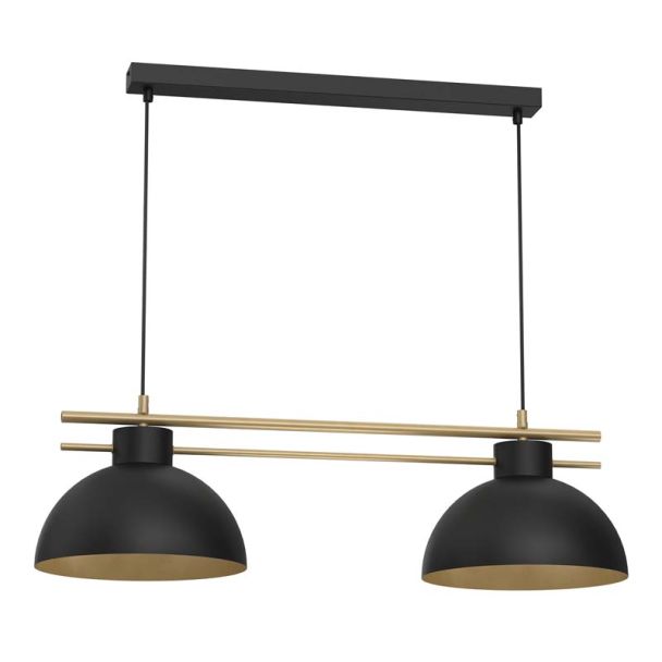 LUMINEX 4286 żyrandol Estate shade dia 290 mm black/gold 2xE27