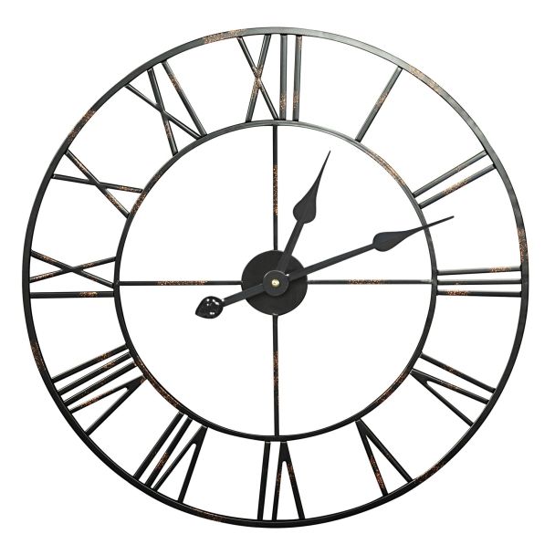 EUROFIRANY 387973 Dekoracyjny zegar ścienny  czarny