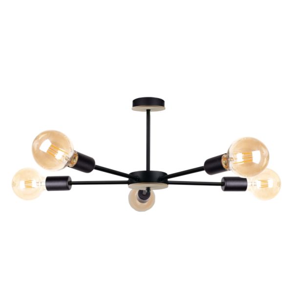 KETER 1444 Lampa sufitowa 5xE27 SUN WOOD BLACK