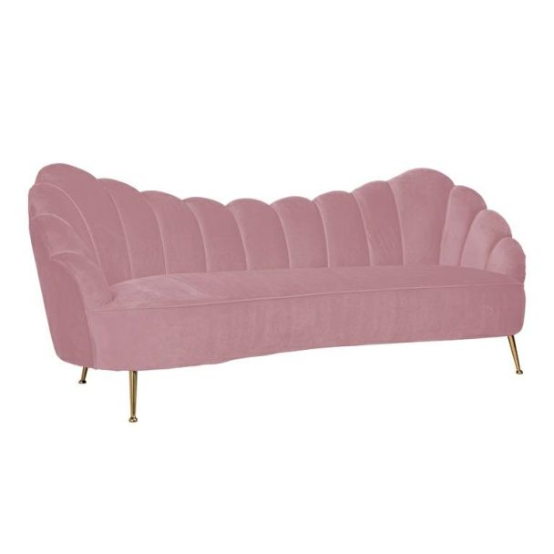 RICHMOND S5120 PINK VELVET sofa COSETTE PINK - welur, podstawa złota