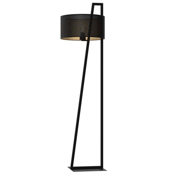 LUMINEX 5223 Lampa podł. Loft shade black, cylinder shade dia 400 h 200 black/gold 1