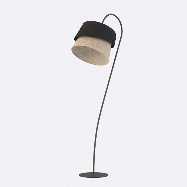EMIBIG 1709/LP1 CANVA LP1 BLACK NATURAL Lampa podłogowa