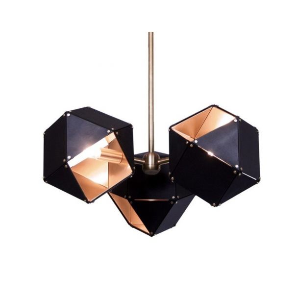 Step into Design ST-8861-3 Lampa wisząca NEW GEOMETRY-3 czarno złota 45 cm