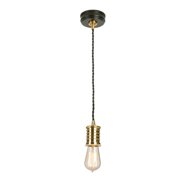 ELSTEAD Douille DOUILLE-P-BPB 1 Light Pendant - Black/Polished Brass