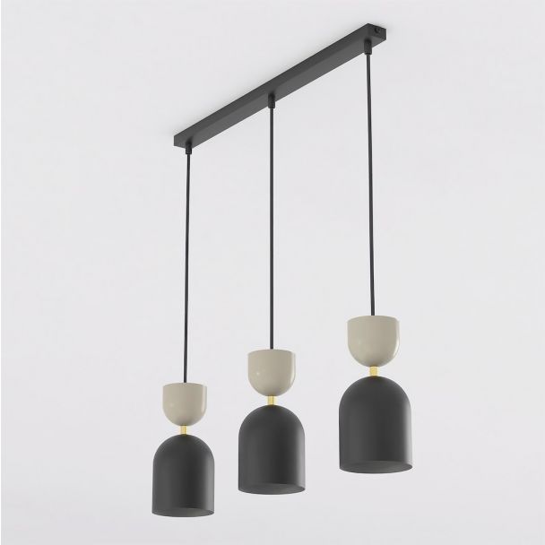 EMIBIG 1738/3 GAUDI 3 BLACK MOKKA Lampa wisząca