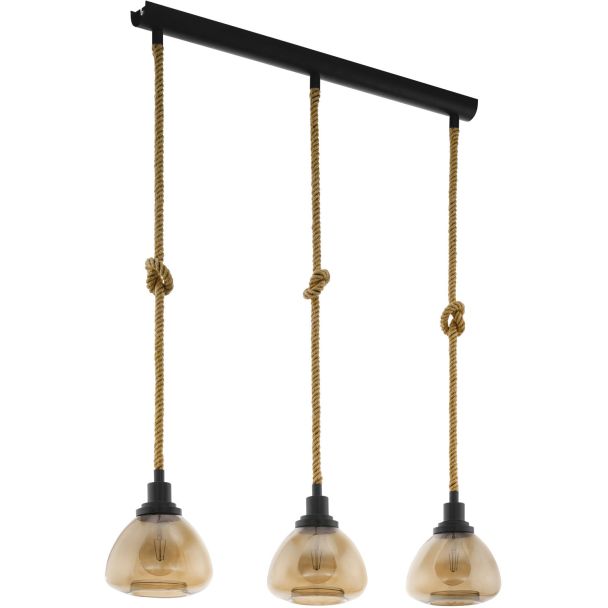 EGLO 43192 HL/3 E27 SCHWARZ/SEIL/AMBER RAMPSIDE