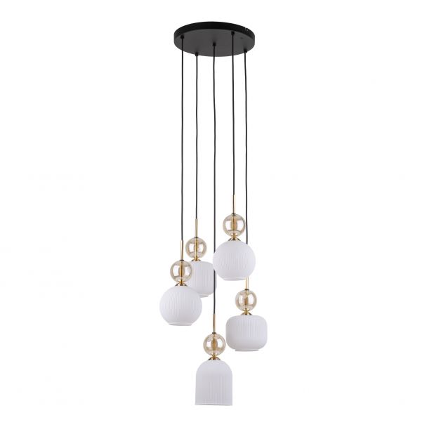 TK-LIGHTING 11593 SOPHIA COGNAC WHITE LAMPA WISZACA 5XE14