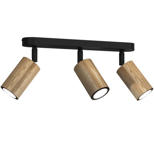 LUMINEX 7051 spot Nise line bar black/wood 3xGU10