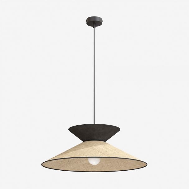 EMIBIG 1768/1 SOFTA 1 RATTAN BLACK Lampa wisząca