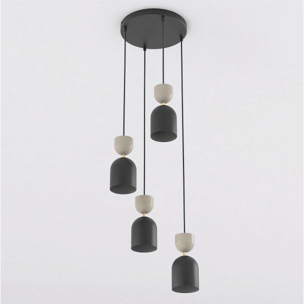 EMIBIG 1738/4PREM GAUDI 4PREM BLACK MOKKA Lampa wisząca