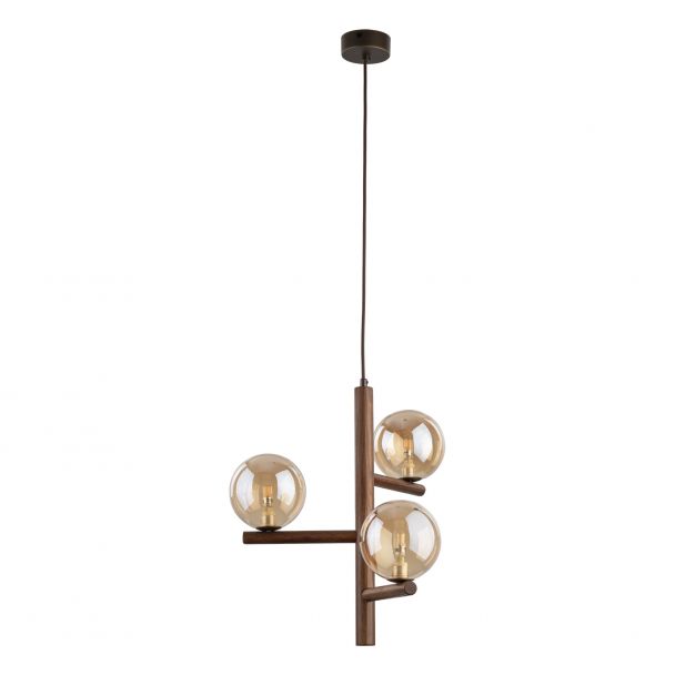 TK-LIGHTING 11095 ESTERA WOOD ORZECH BURSZTYN LAMPA WISZACA 3XG9