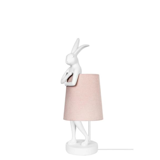 KARE 53475  lampa stołowa RABBIT 50 cm  biała / różowa