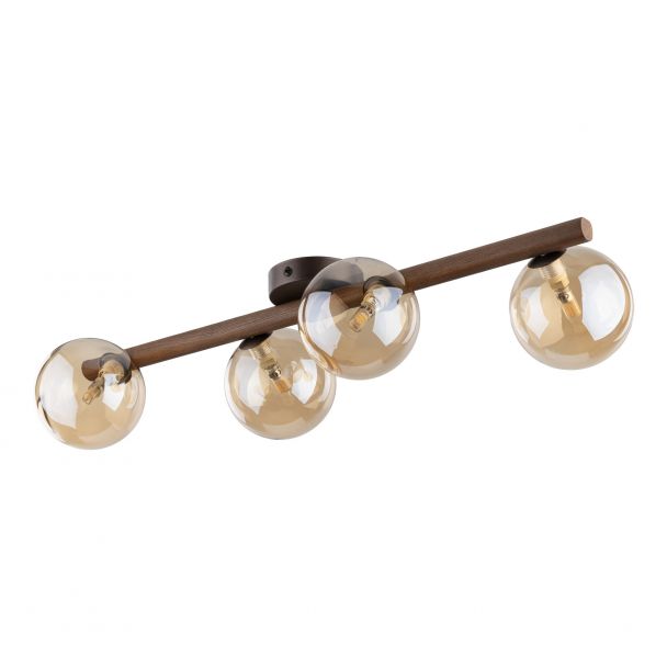 TK-LIGHTING 11094 ESTERA WOOD ORZECH BURSZTYN LAMPA SUFITOWA 4XG9