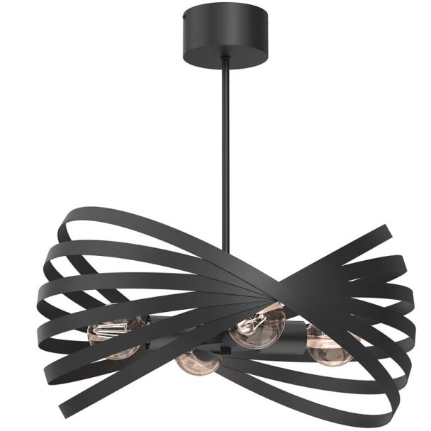 LUMINEX 8973 żyrandol Sparkle black 4xE27