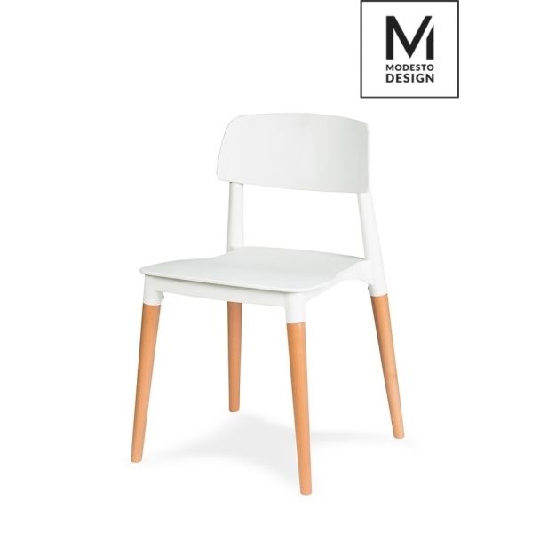 Modesto Design C1015.WHITE MODESTO krzesło ECCO białe - polipropylen, podstawa bukowa