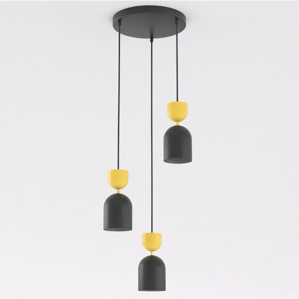 EMIBIG 1739/3PREM GAUDI 3PREM BLACK ORANGE Lampa wisząca