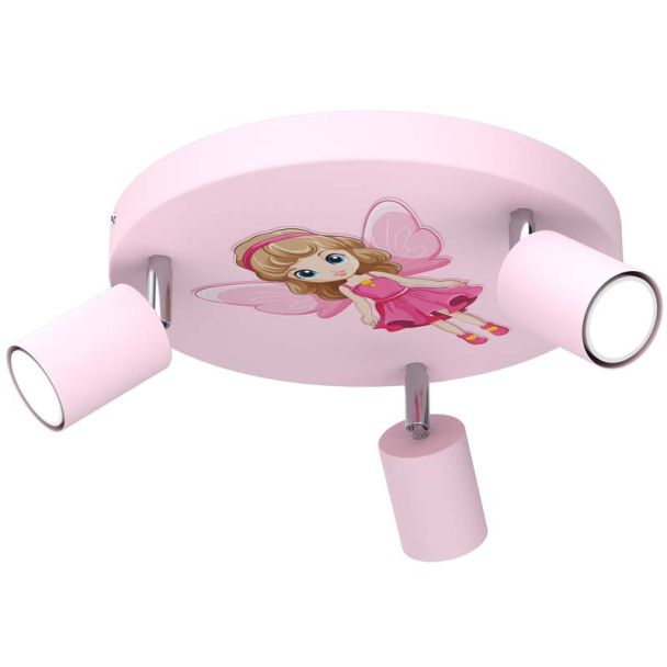 LUMINEX 9337 spot Fun Fairy pink plate dia 300, 3xGU10